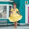 Girls Belle Costume Yellow Dress Pink Rosettes Sparkling Skirt Character Cameo